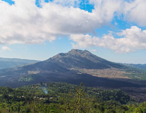 Beautiful landscape with a Batur volcano and lake. Bali. Indonesia