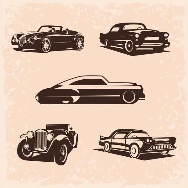 Classic car silhouttess — Stock Vector