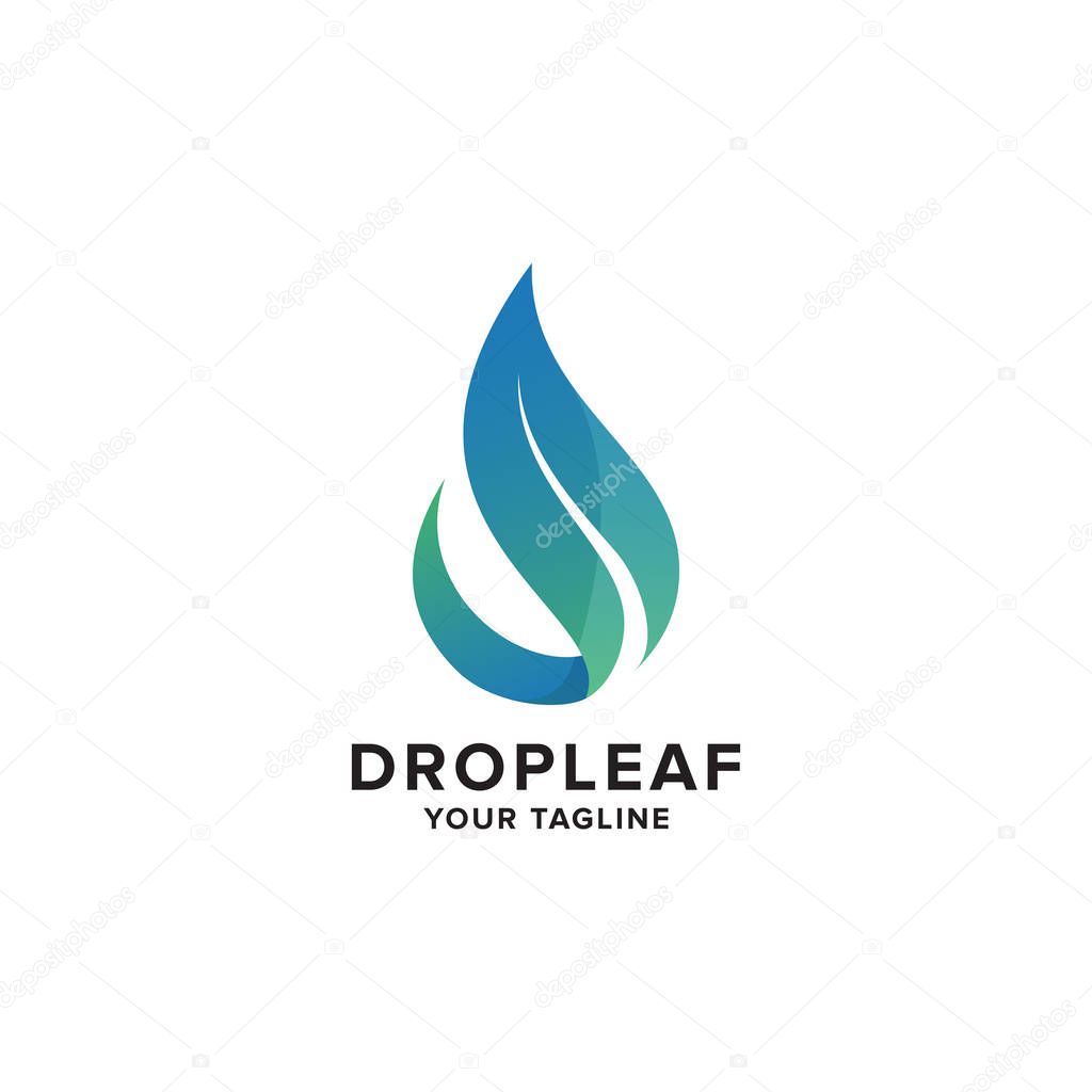 Drop Leaf logo concept Illustration of abstract Drop Leaf logo design concept.
