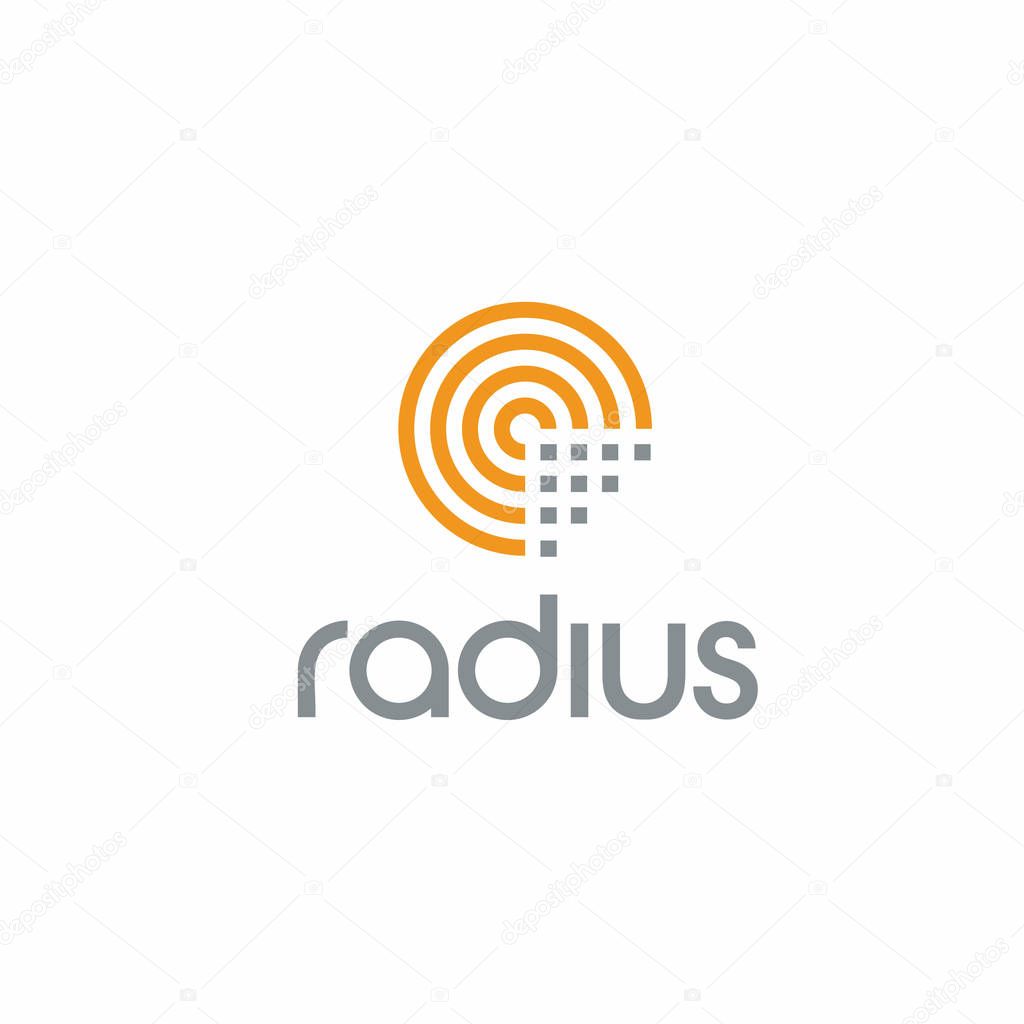 Creative Radius Technology logo concept design with circle shapes, modern and profesional feel. Very nice for brand identity .