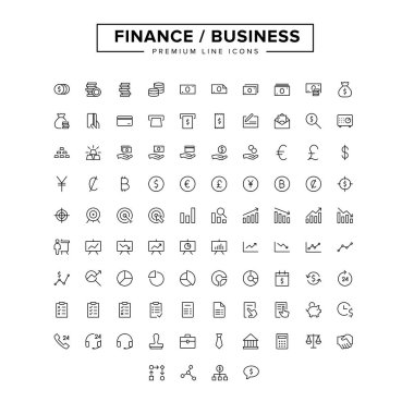 İş Finans satır Icon set