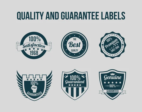 Quality and Guarantee Labels — Stock Vector