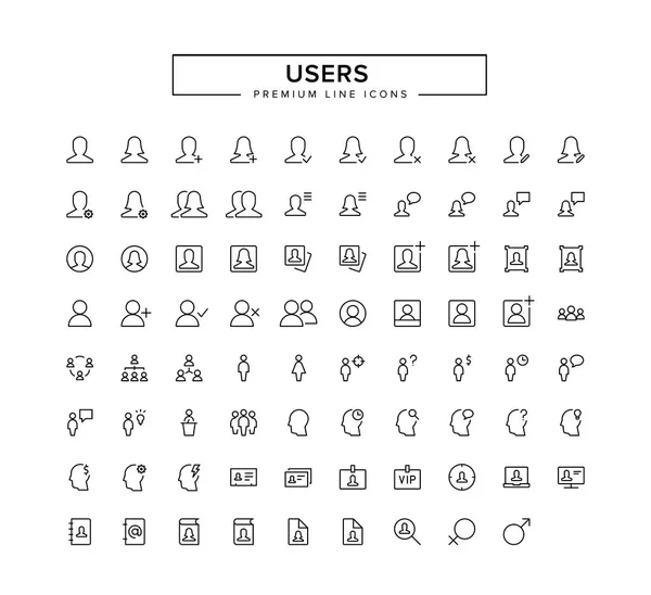 Set de iconos de línea de usuarios . — Vector de stock