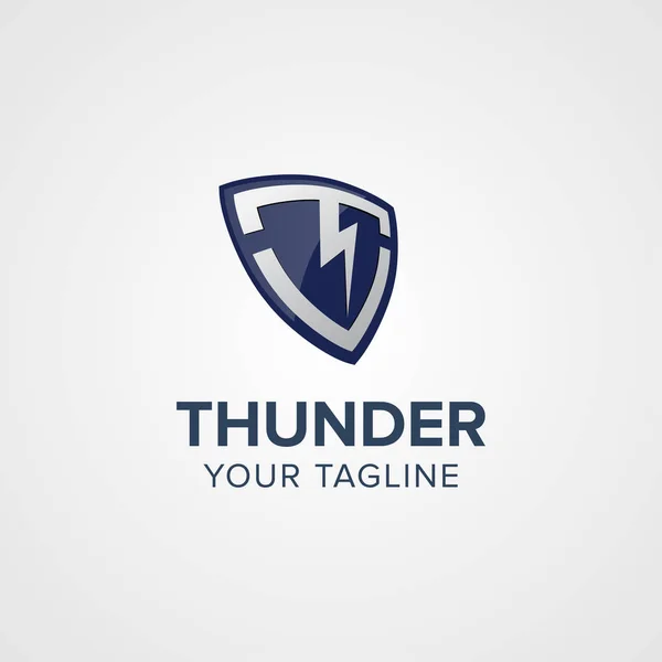 Thunder tarczy Logo — Wektor stockowy