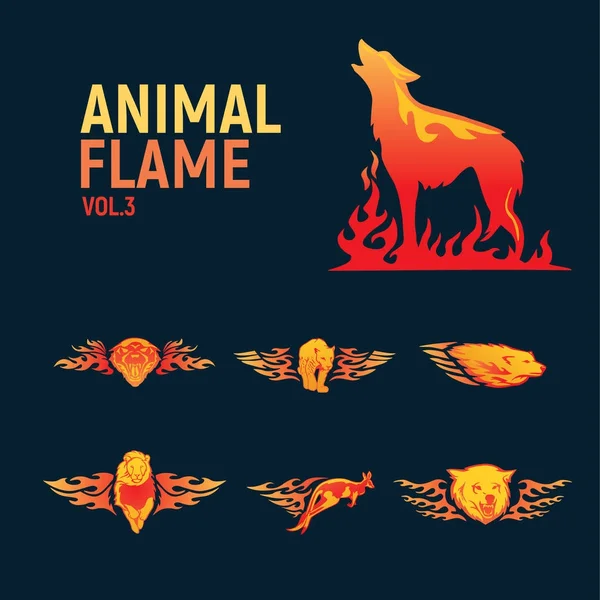 Μασκότ των ζώων φλόγα που λογότυπο. — Διανυσματικό Αρχείο