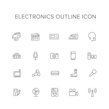 Elektronik satır Icon Set. 