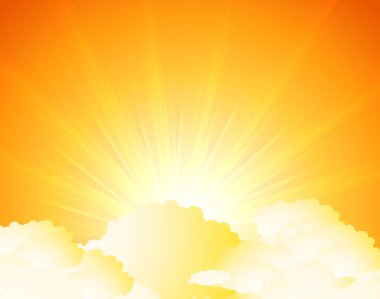 Sunburst gündoğumu illüstrasyon