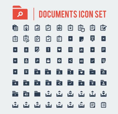 belgeleri simge seti. 