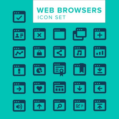Web tarayıcıları Icon set.