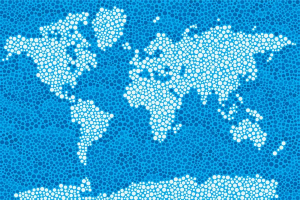 Mapa del mundo con patrón de puntos — Vector de stock
