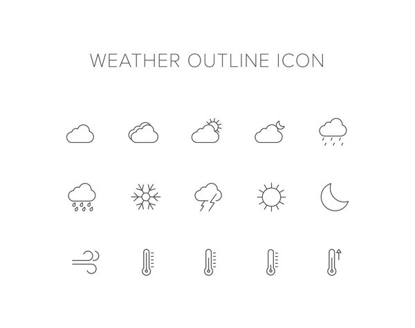 Weather Line Icon Set.