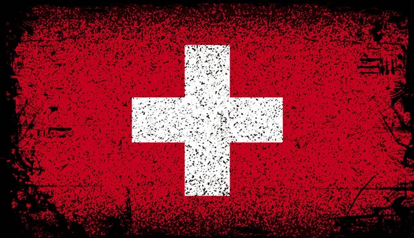 Zwitserland grunge vlag. — Stockvector