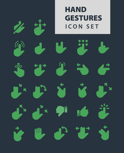 hand gestures Icon set.
