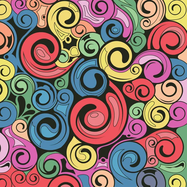 Swirl retro art Pattern Background — Stock Vector