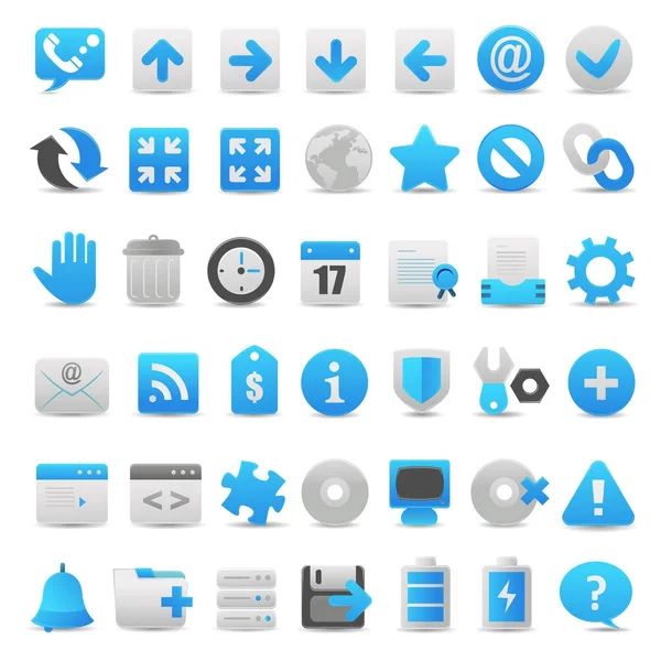 Moderní modrá ikona sada — Stockový vektor