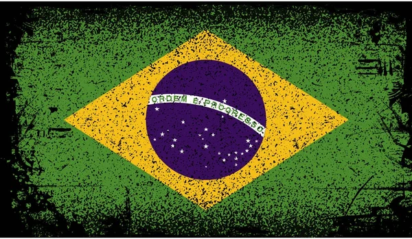 Brasilianische Grunge-Flagge — Stockvektor