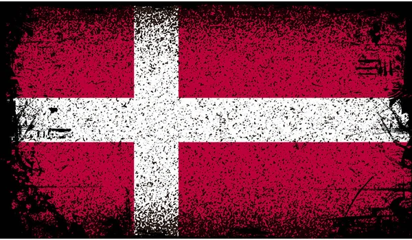 Danimarca bandiera grunge — Vettoriale Stock