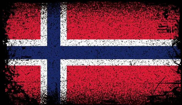 Bandera de Noruega grunge — Vector de stock