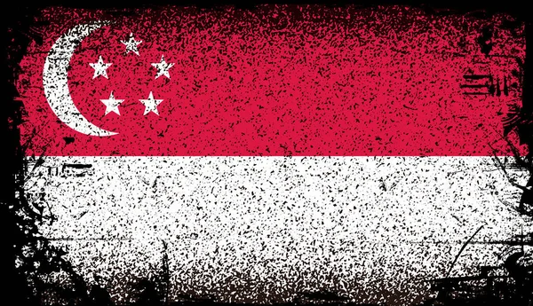 Bandera grunge de Singapur — Vector de stock