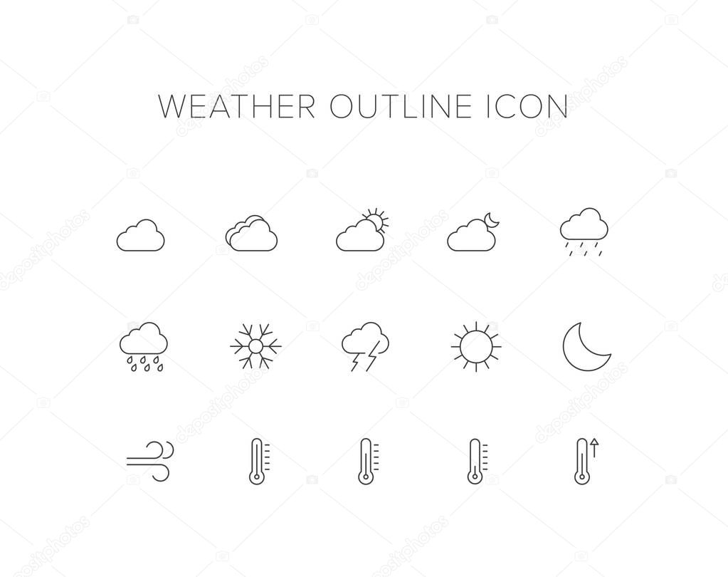 Weather Line Icon Set.