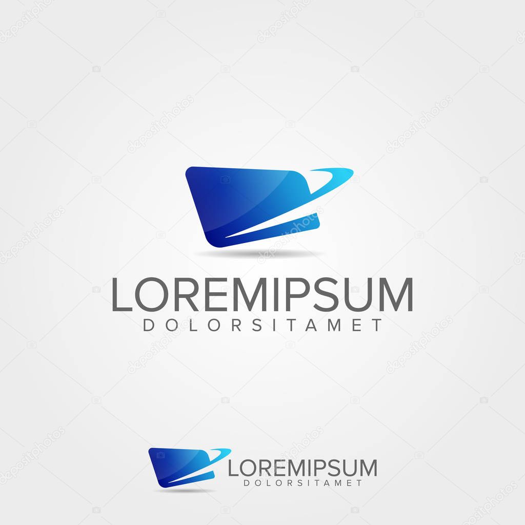 Pay Card Logo  design concept template.. Vector Illustration