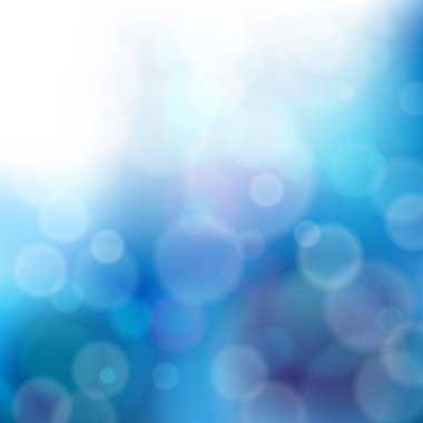 Bokeh mavi arka plan - vektör çizim ışık