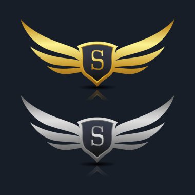 Kanatları kalkan S harfi Logo