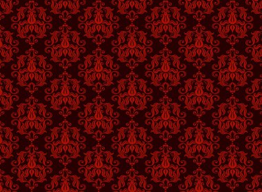 sorunsuz kırmızı Şam lüks süs arka plan.