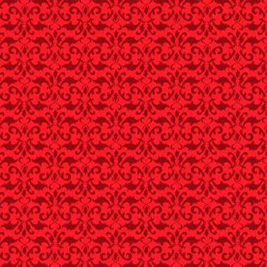 sorunsuz kırmızı Şam lüks süs arka plan.