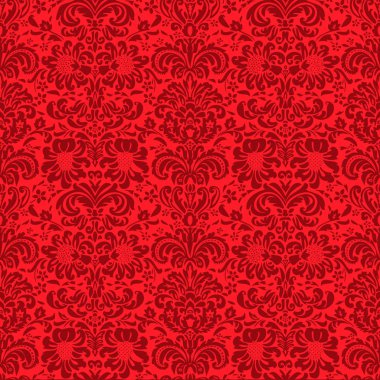 sorunsuz kırmızı Şam lüks süs arka plan.