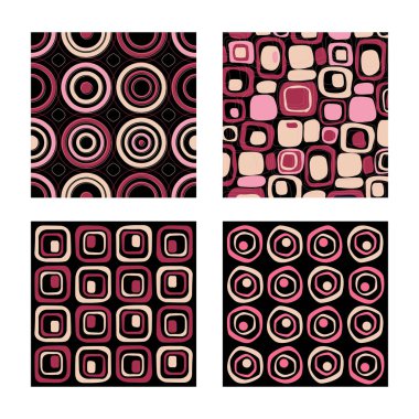 Romantik ve aşk desenleri ayarlayın. Sevgililer günü geometrik doku