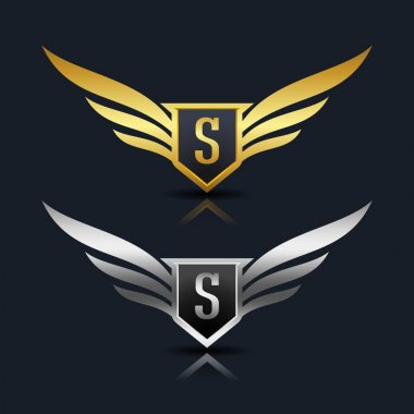 Kanatları kalkan S harfi Logo 