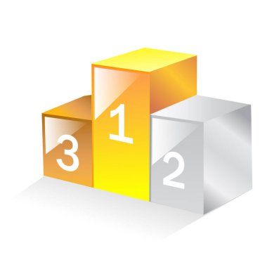 Podyum numaralar bir sıralama iki üç