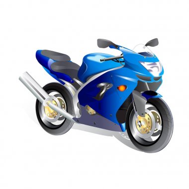 sportbike illüstrasyon izole beyaz arka plan üzerinde