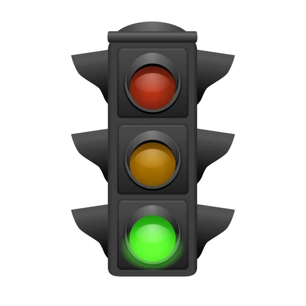 Trafikljus med gröna ljusa illustrator — Stock vektor