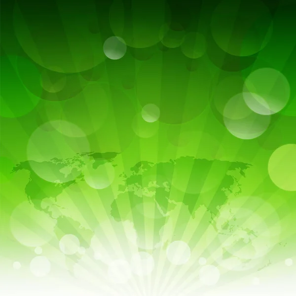 Green Sunburst Eco Fondo Con Malla Gradiente Ilustración Vectorial — Vector de stock