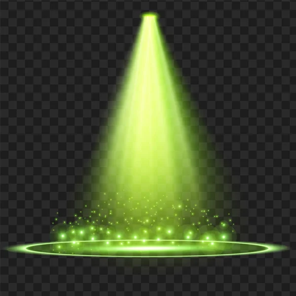 Gröna Vektor Spotlight Ljuseffekt Vektor Illustration — Stock vektor