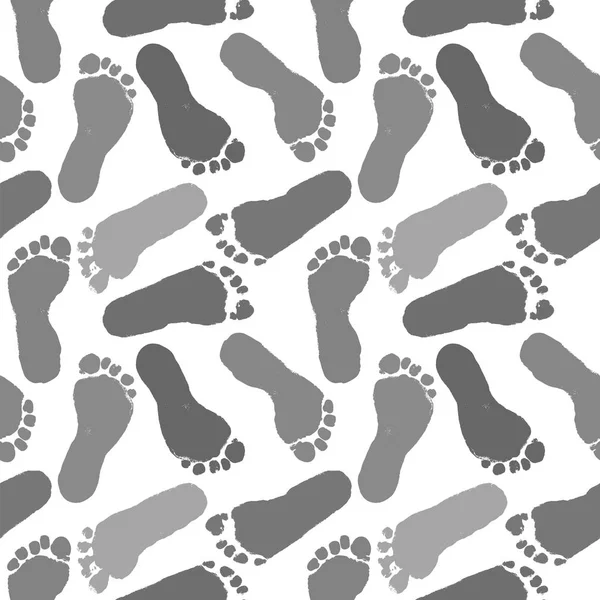 Human paint footprints pattern background — Stock Vector