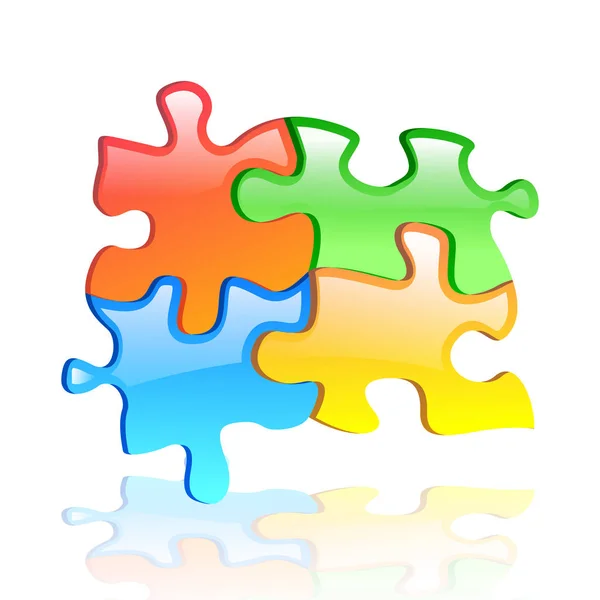 Kleurrijke glanzende puzzel vectorillustratie. EPS 10. — Stockvector