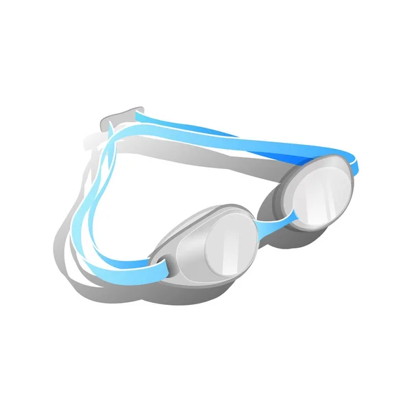 Blauw zwemmen bril — Stockvector