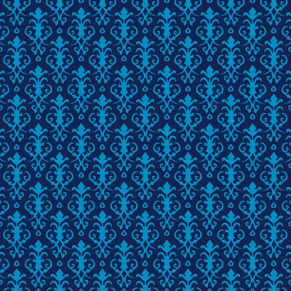 Элегантный синий бесшовный дамасский фон — стоковый вектор