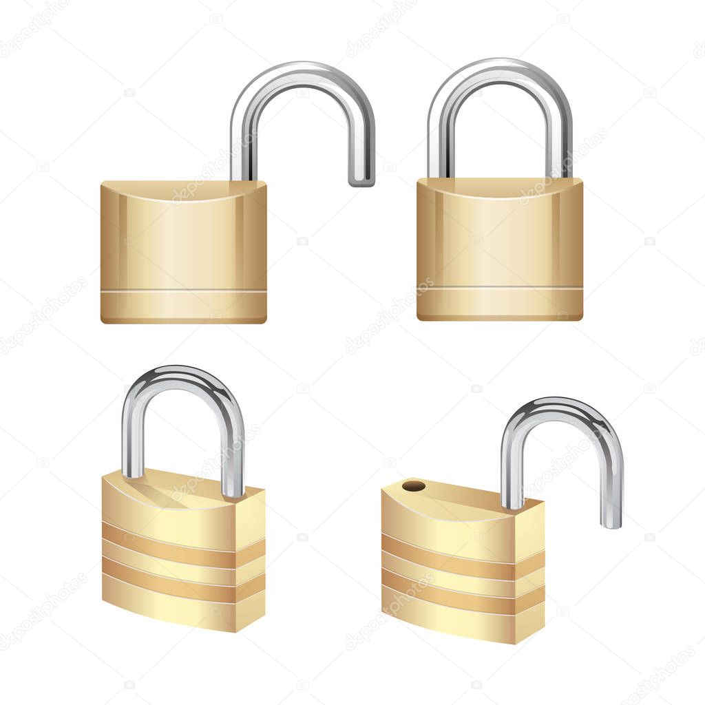 Realistic Padlock Illustration.