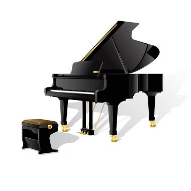 Grand piano. Isolated on white background. clipart