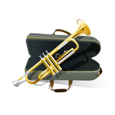 Brass trumpet icon. Philharmonic orchestra isolated vector icon clipart