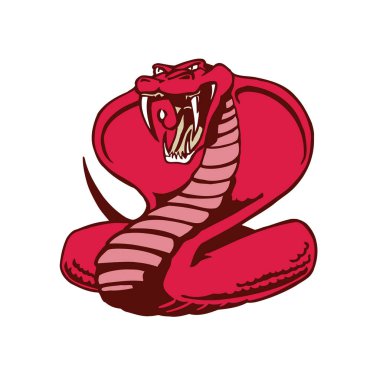 Kobra yılan maskot illüstrasyon.