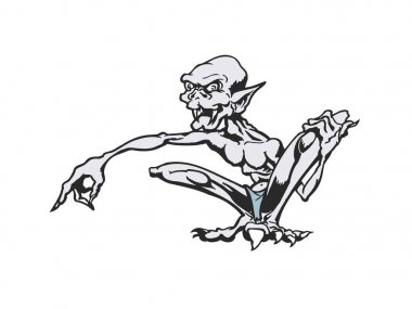 Sıska çizgi film canavarlar. çizgi film karakteri illüstrasyon.