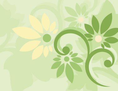 Dikişsiz yeşil çiçek duvar kağıdı