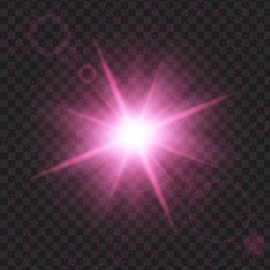 Mor Parlatıcı yıldız pırıltılar, etkisi grafik ışık ile.