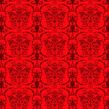lüks kırmızı Damask süs arka plan