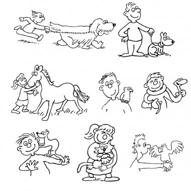 Hand-drawn Vector illustration of an Dog Trainer Illustration  clipart